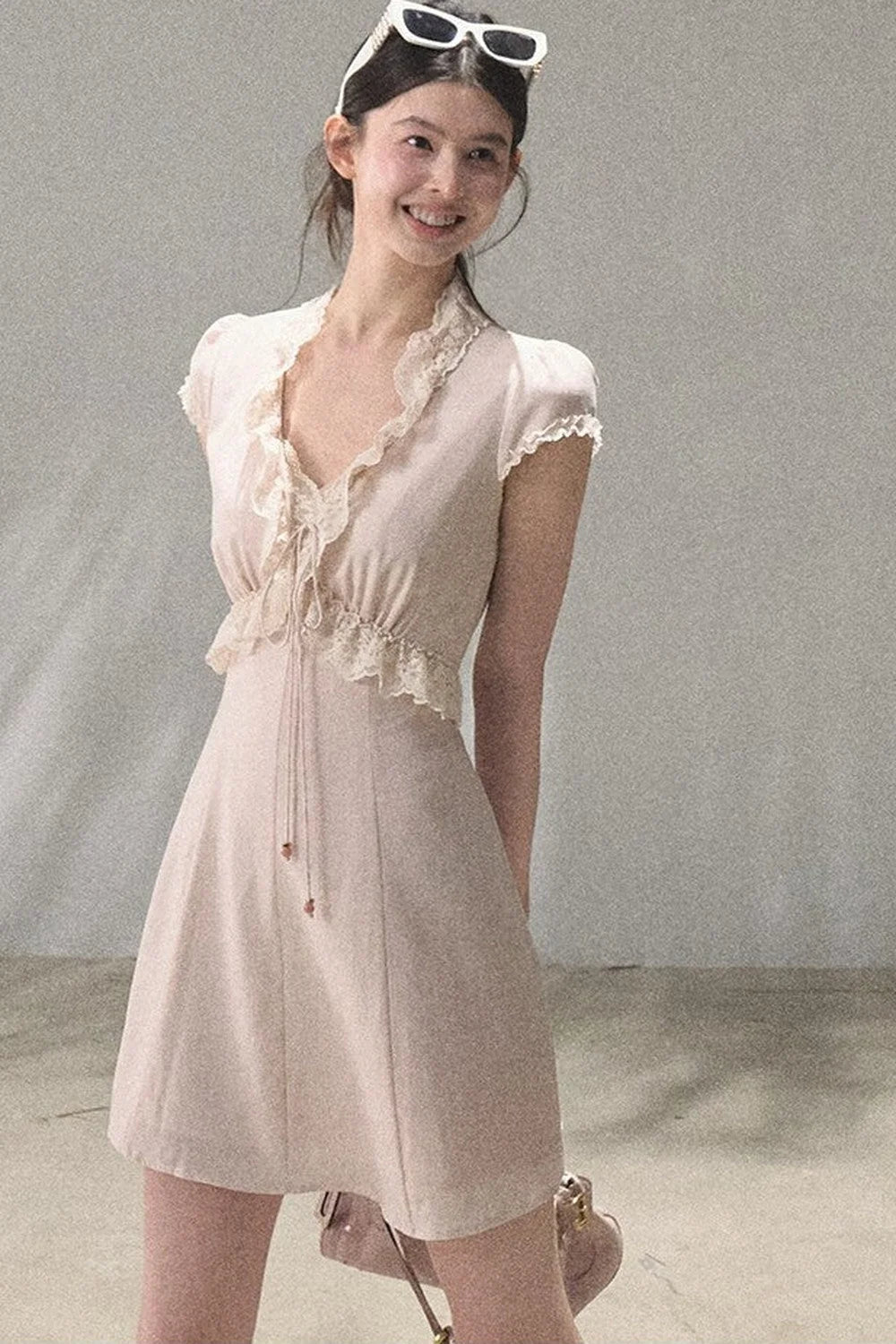 Lyocell Linen Lace Dress Set