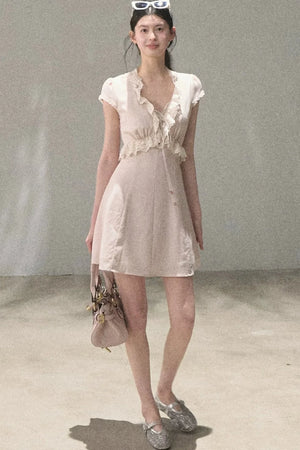 Lyocell Linen Lace Dress Set