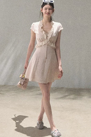 Lyocell Linen Lace Dress Set