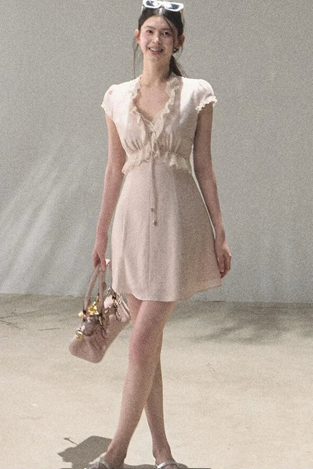 Lyocell Linen Lace Dress Set