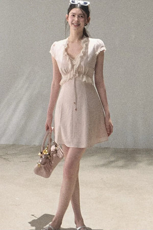 Lyocell Linen Lace Dress Set