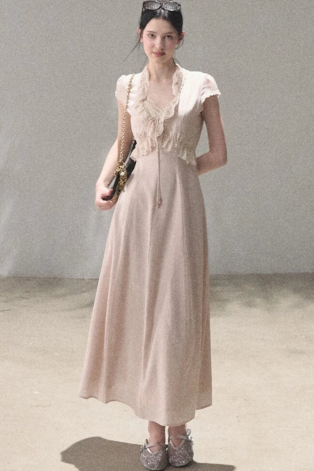 Lyocell Linen Lace Dress Set