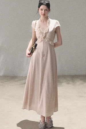 Lyocell Linen Lace Dress Set