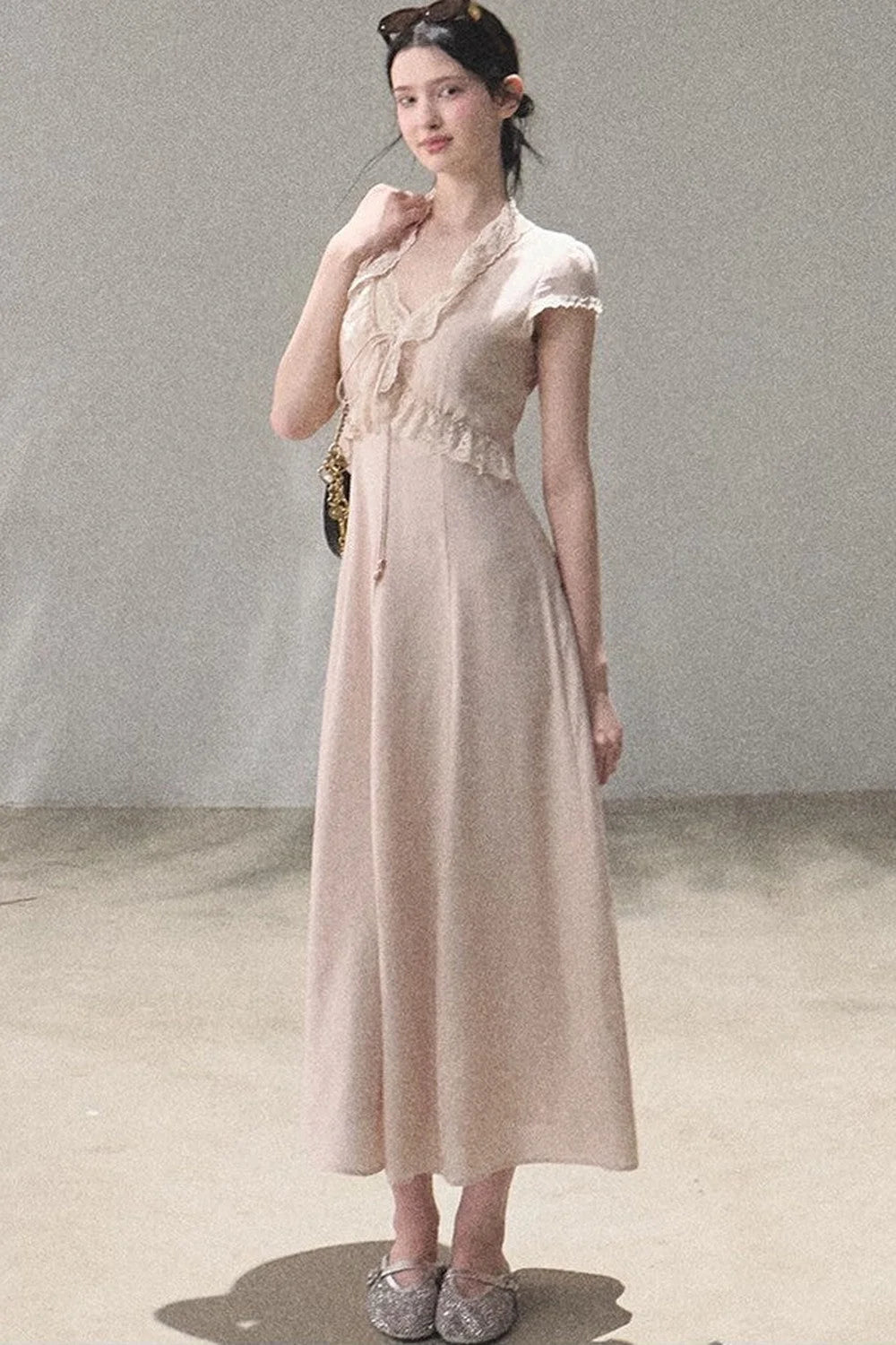 Lyocell Linen Lace Dress Set