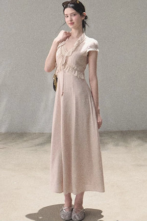 Lyocell Linen Lace Dress Set