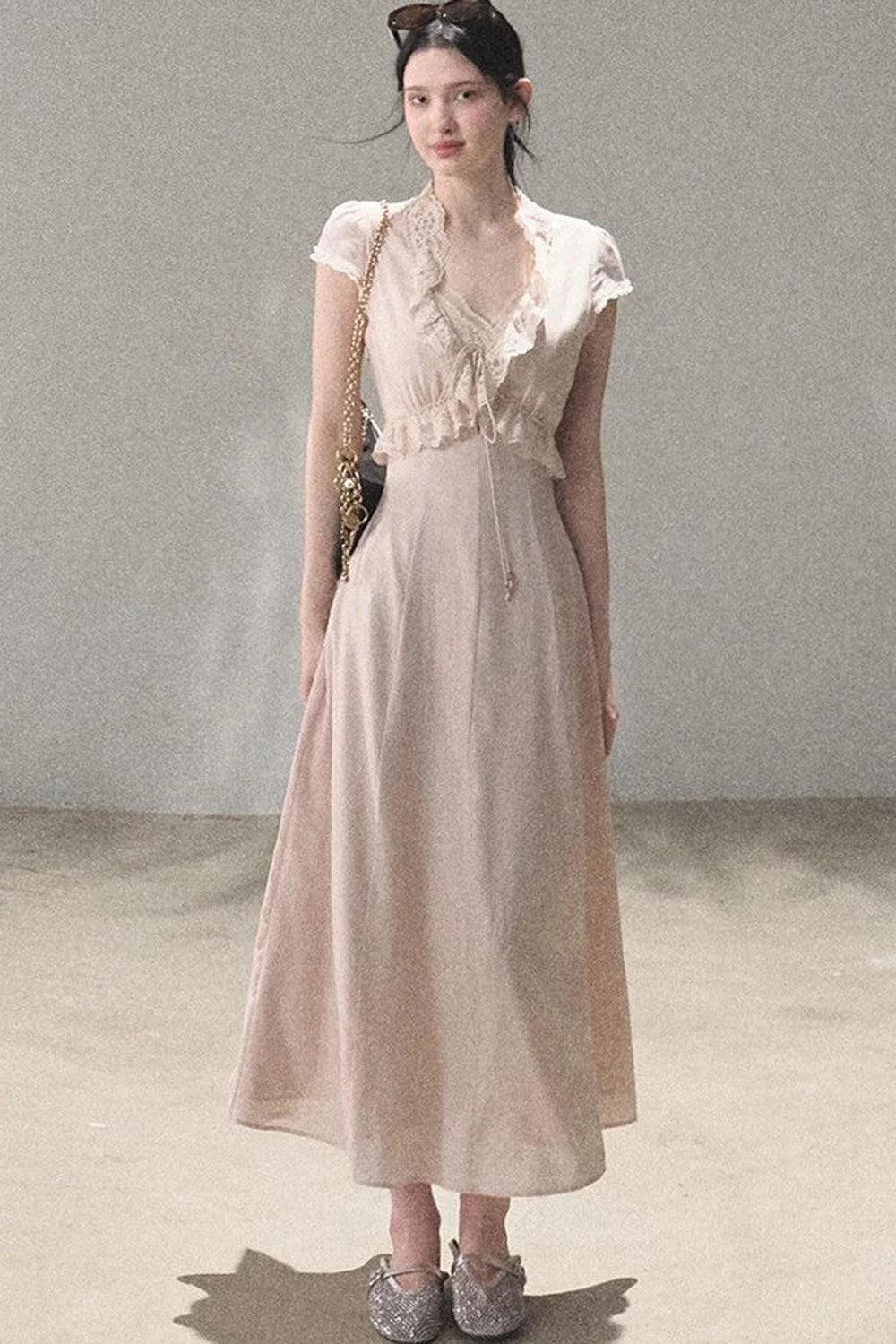 Lyocell Linen Lace Dress Set