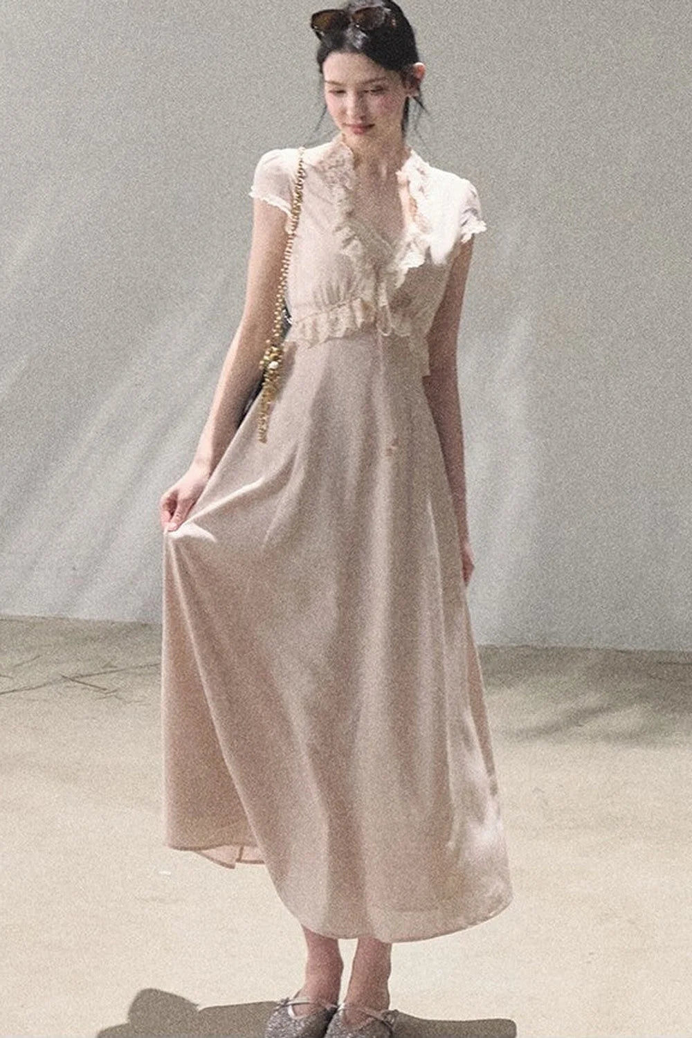 Lyocell Linen Lace Dress Set