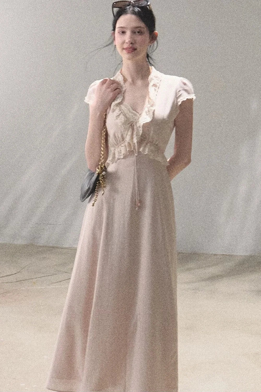 Lyocell Linen Lace Dress Set