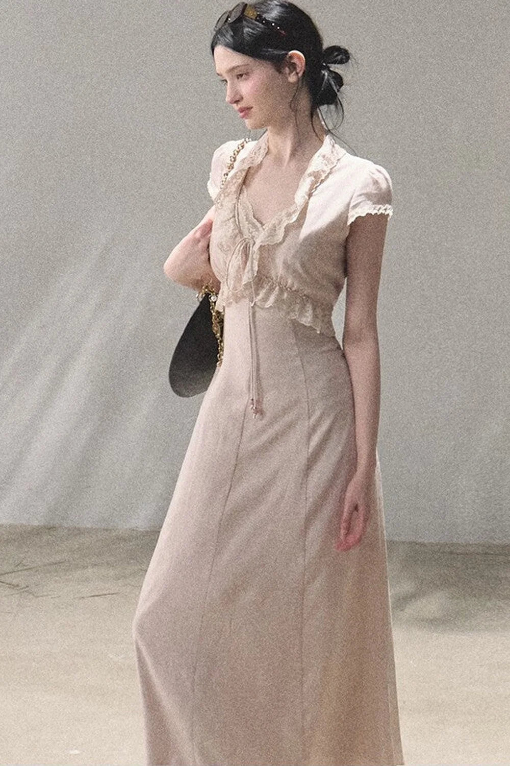 Lyocell Linen Lace Dress Set
