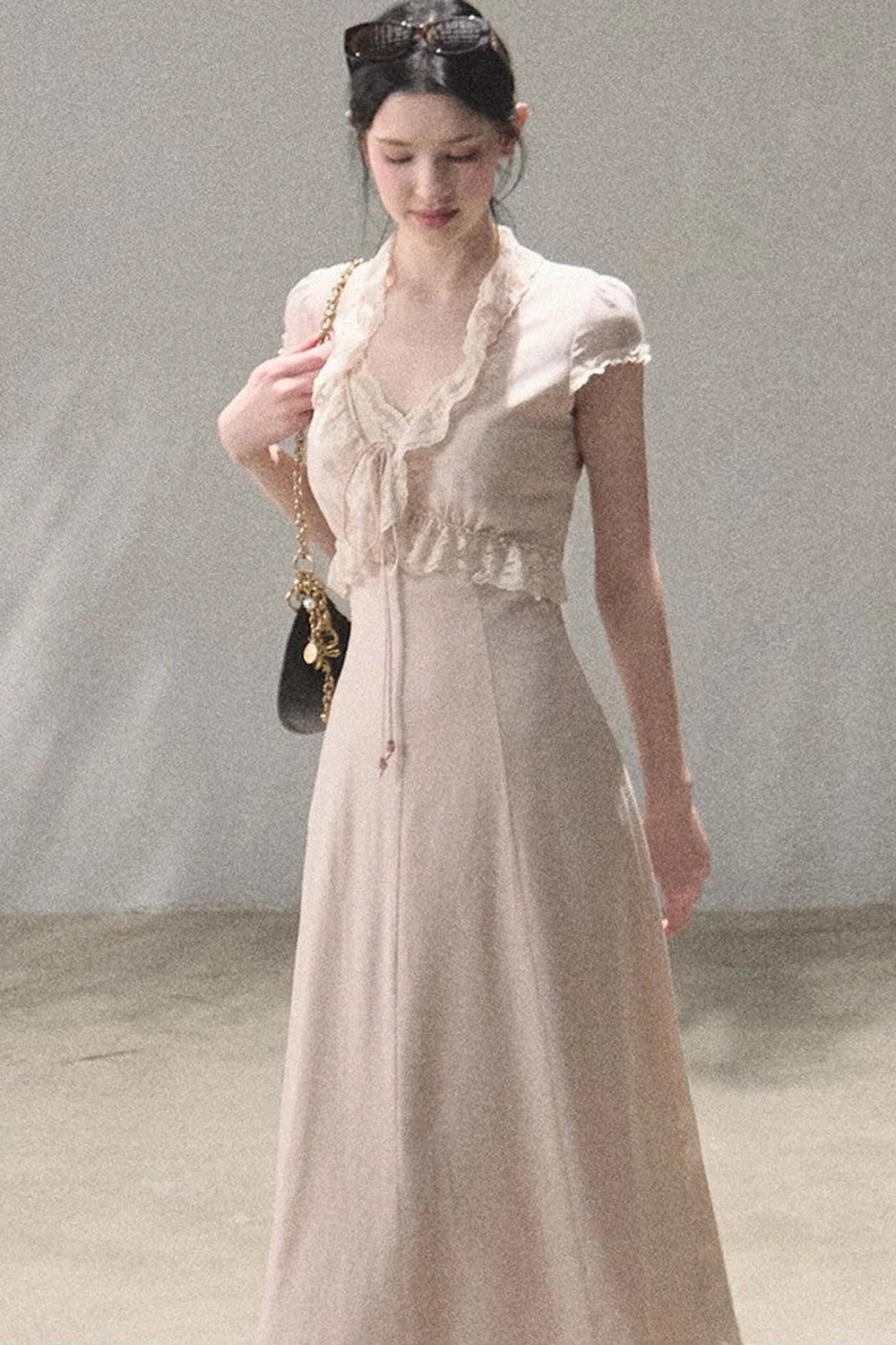 Lyocell Linen Lace Dress Set