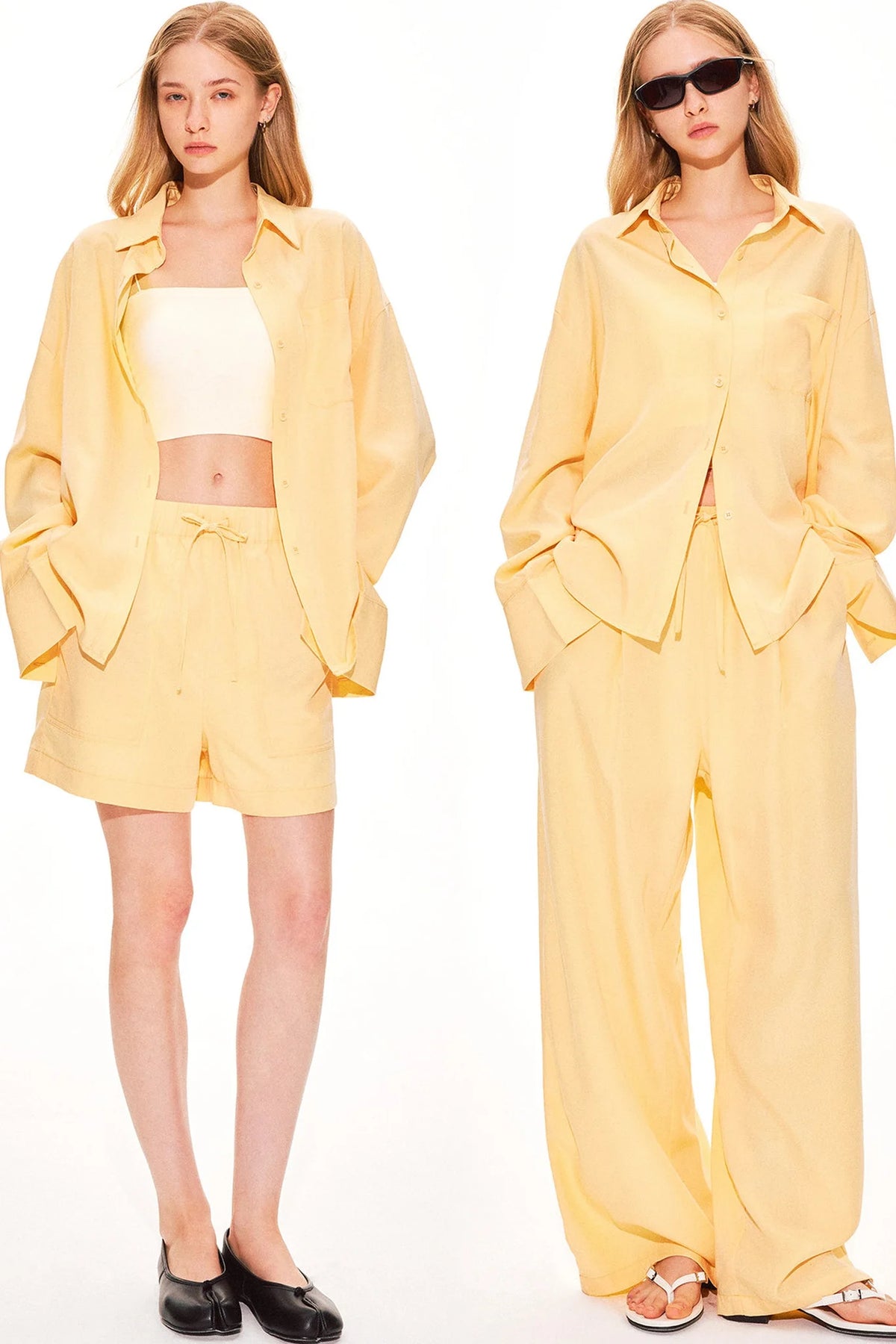 Lyocell Linen Shirt and Shorts Set-Up