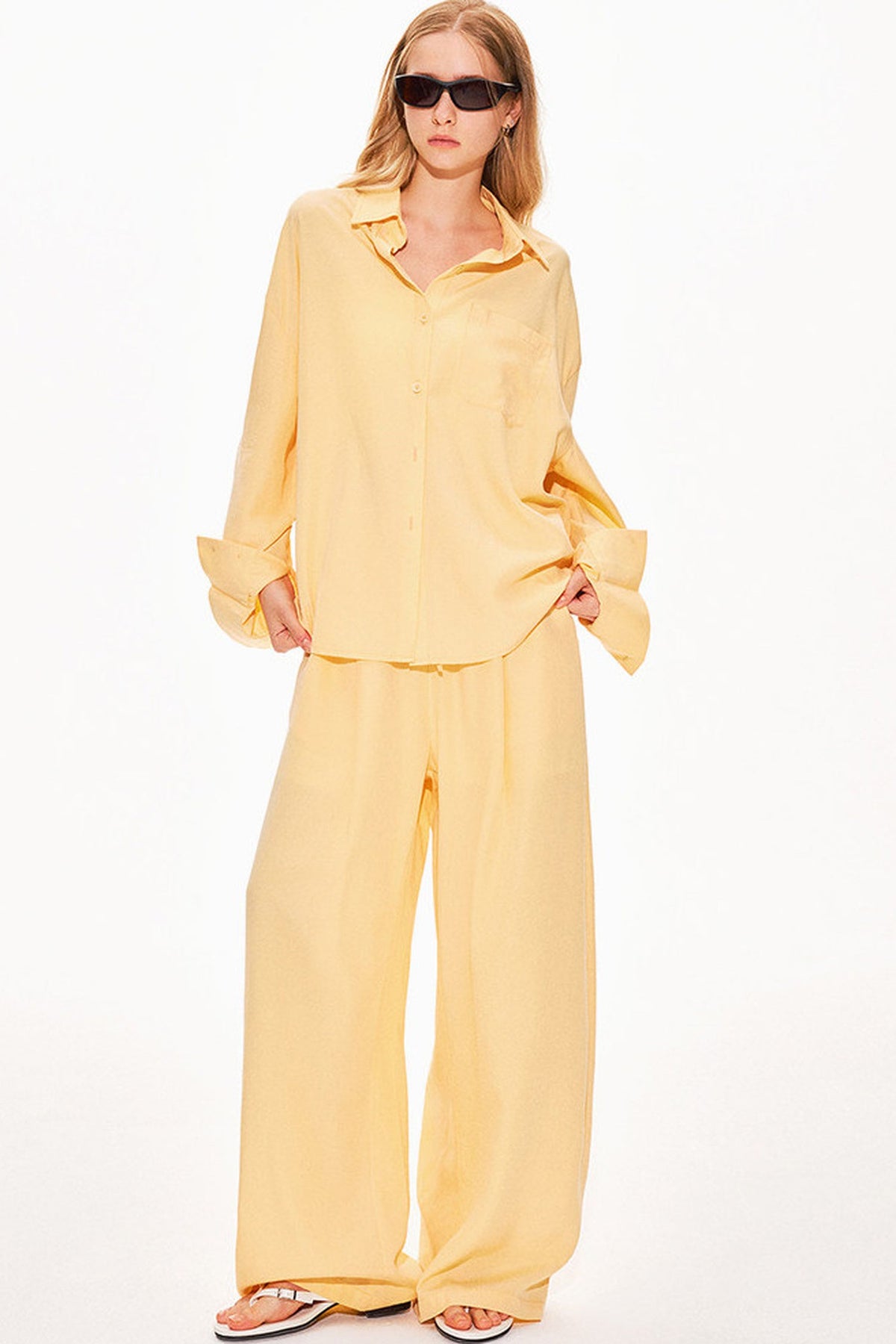 Lyocell Linen Shirt and Shorts Set-Up