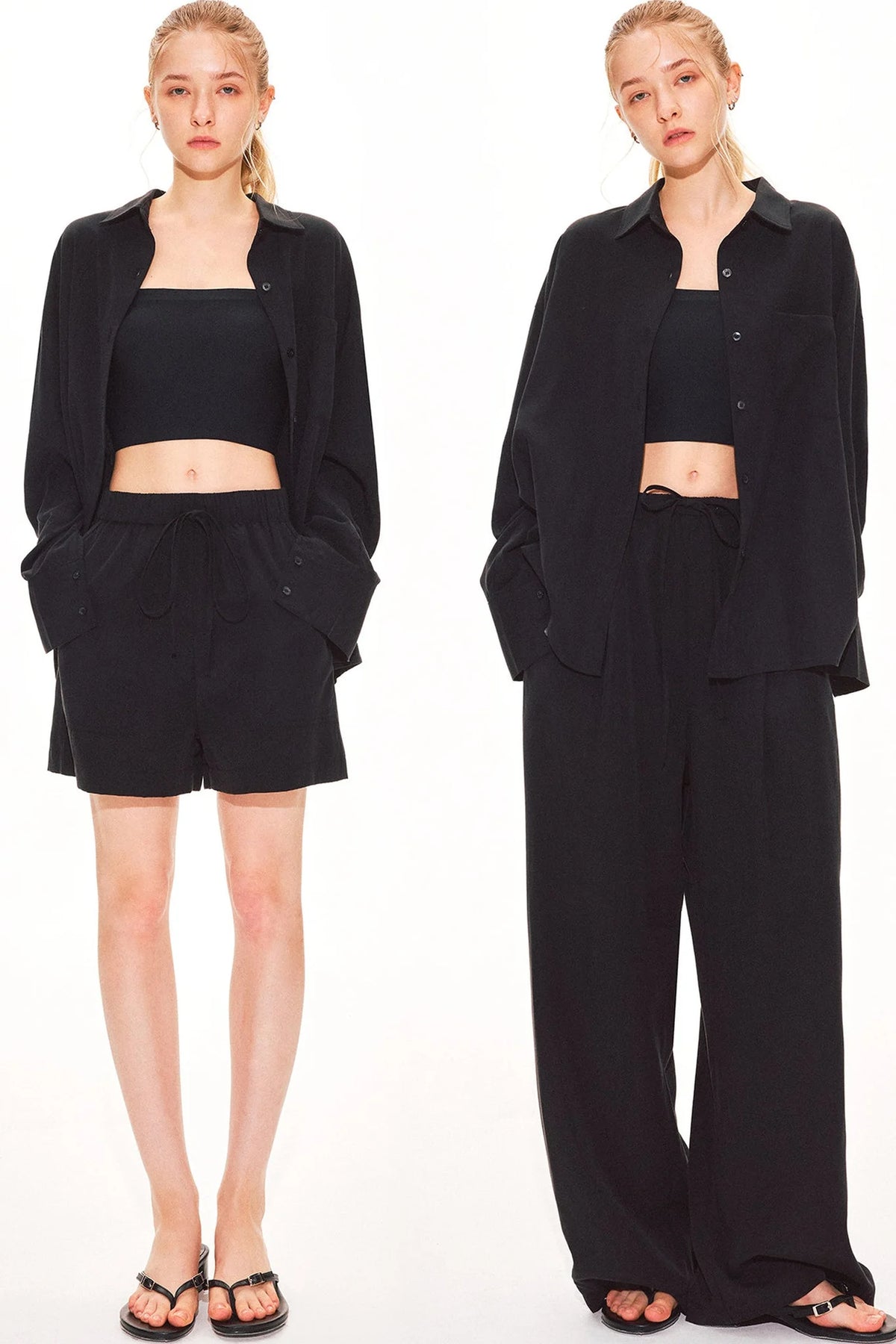 Lyocell Linen Shirt and Shorts Set-Up