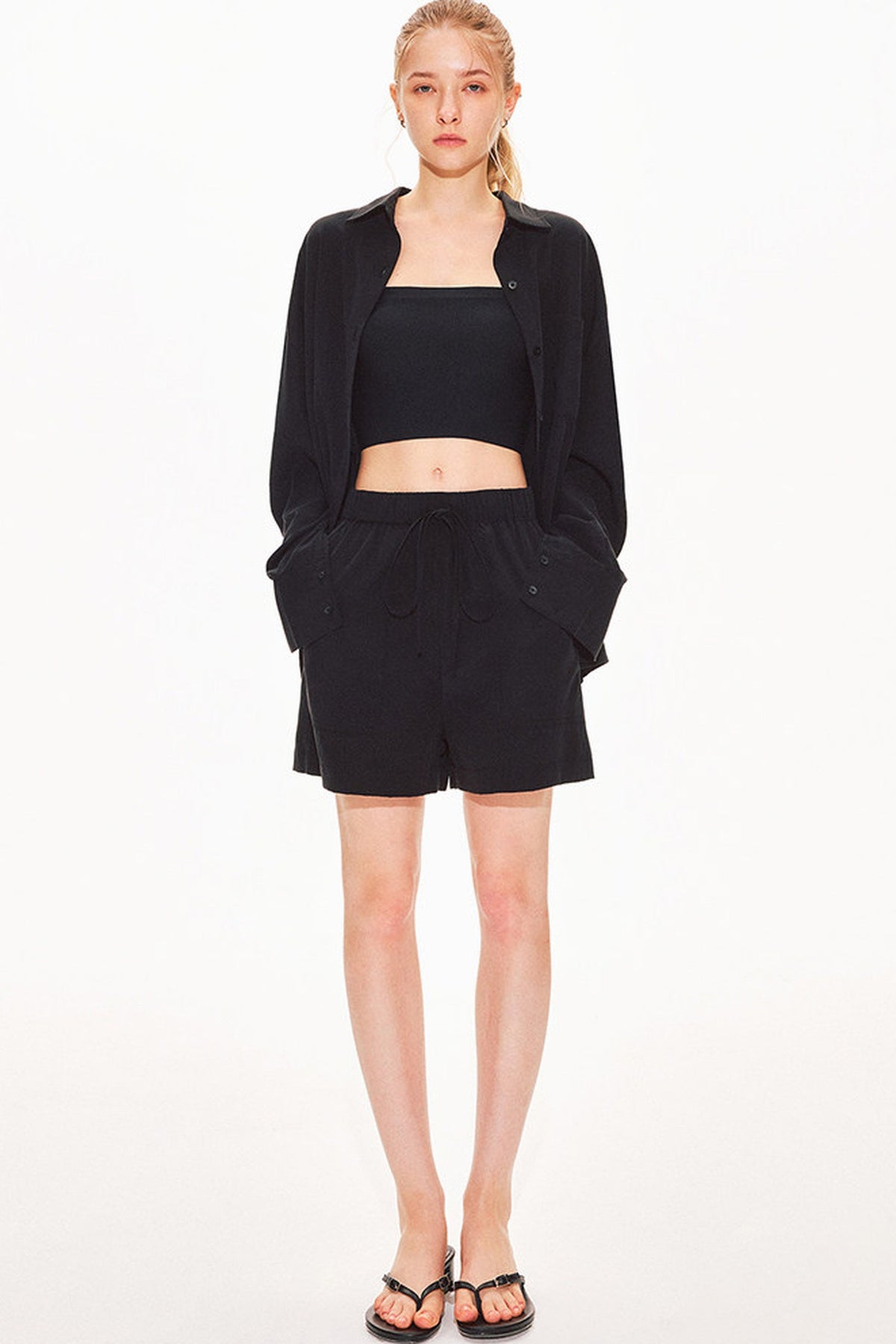 Lyocell Linen Shirt and Shorts Set-Up