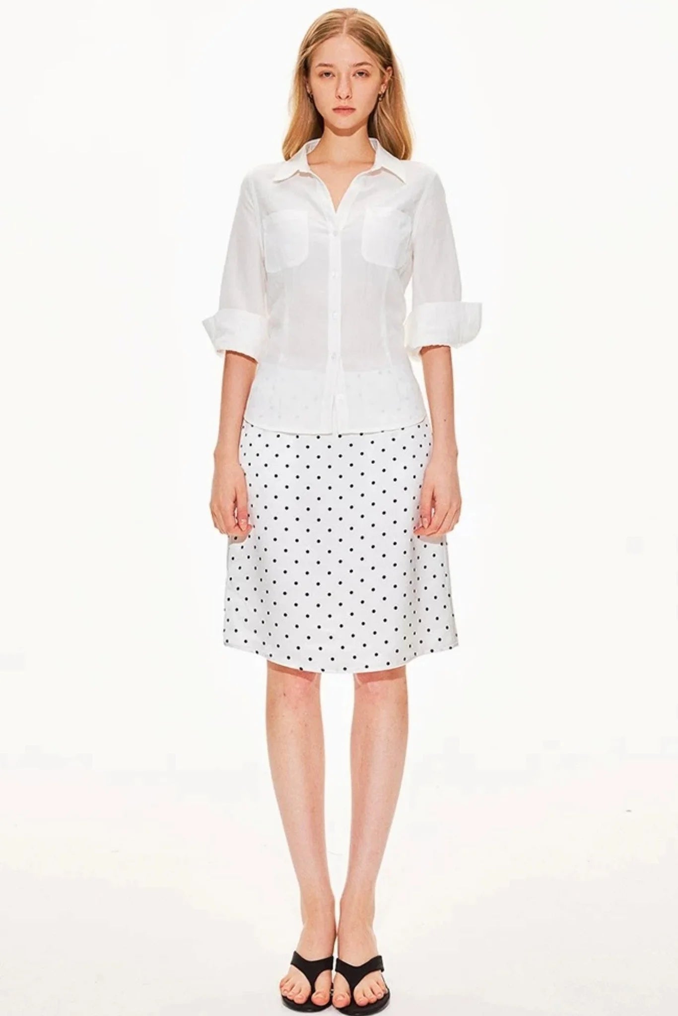 Lyocell Linen V-Neck Blouse