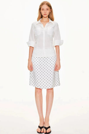 Lyocell Linen V-Neck Blouse