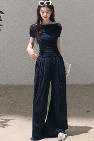 Lyocell Off-Shoulder Two-Piece Set-Up