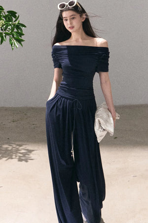 Lyocell Off-Shoulder Two-Piece Set-Up