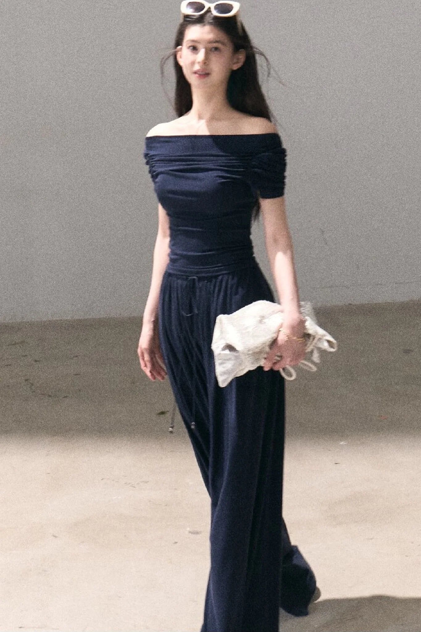 Lyocell Off-Shoulder Two-Piece Set-Up