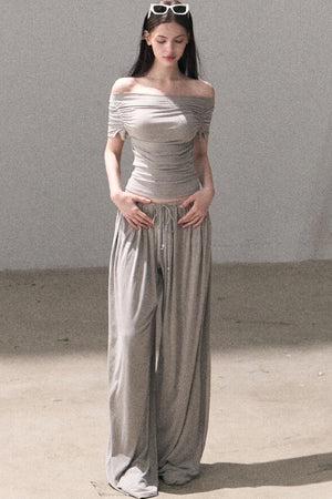 Lyocell Off-Shoulder Two-Piece Set-Up