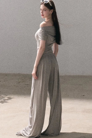 Lyocell Off-Shoulder Two-Piece Set-Up