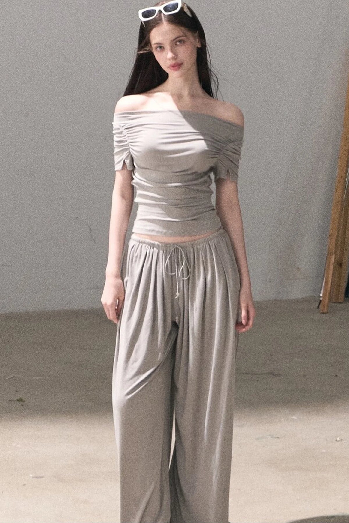 Lyocell Off-Shoulder Two-Piece Set-Up
