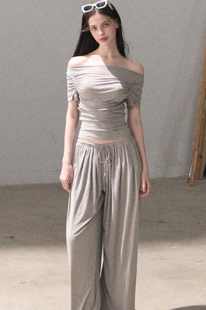Lyocell Off-Shoulder Two-Piece Set-Up