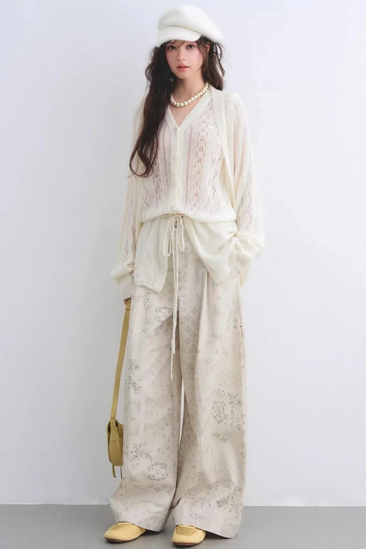 Lyocell Paisley Wide-Leg Pants