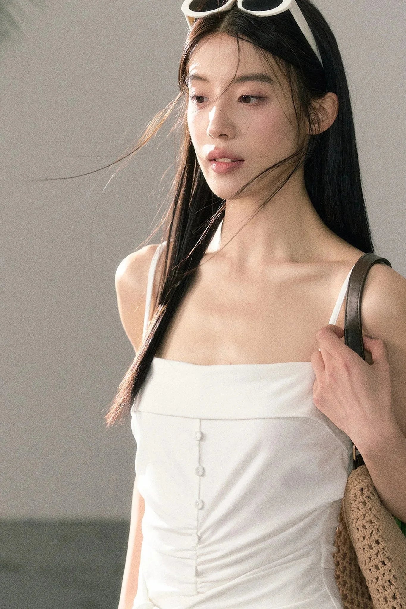 Lyocell Pleated Strap Dress