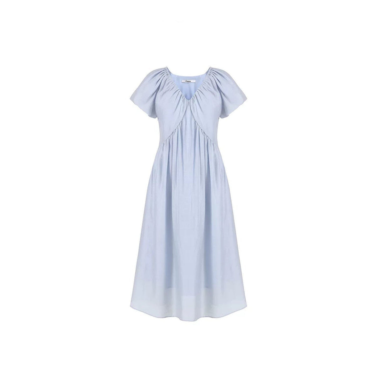 Lyocell Puff Sleeve Dress