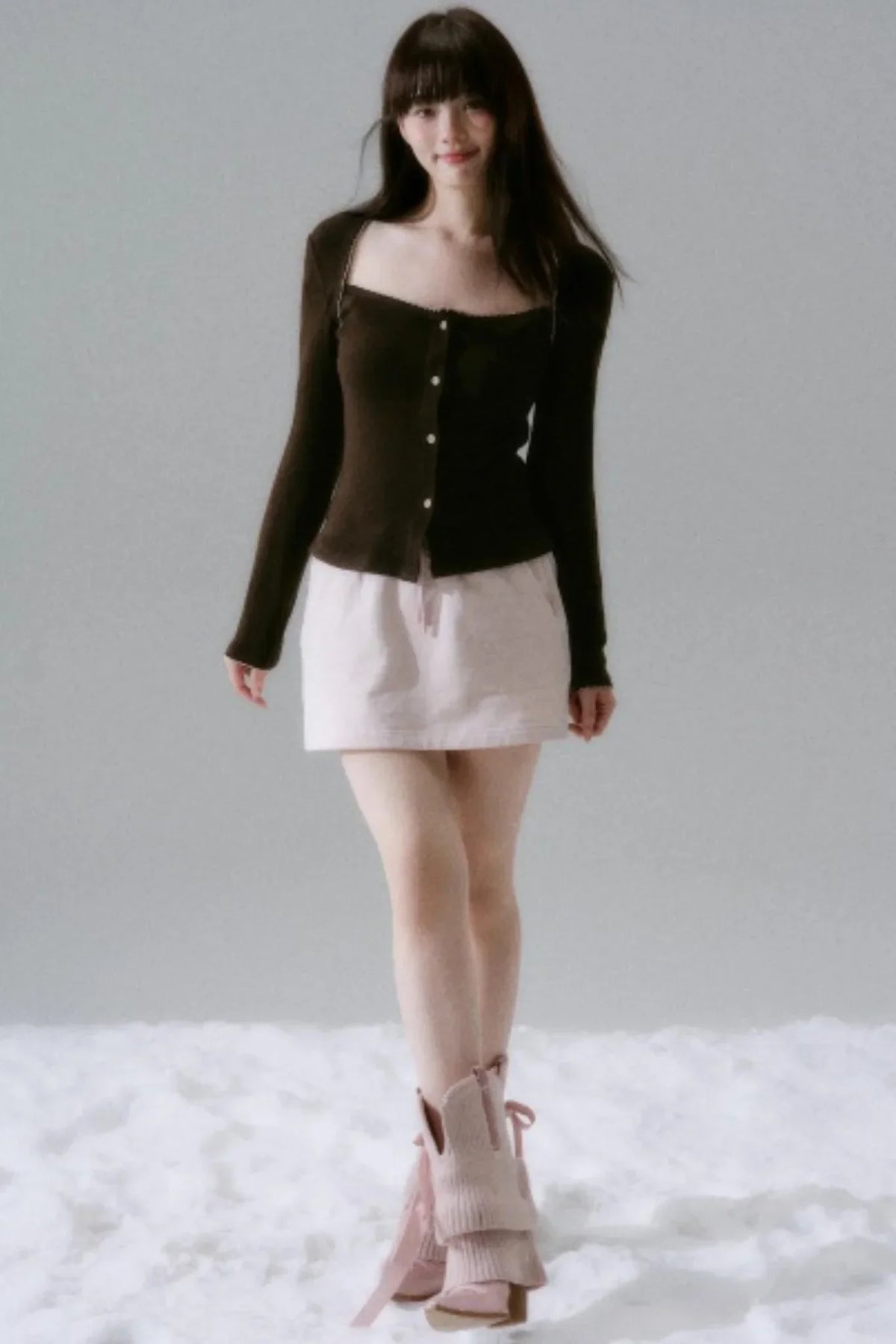 Lyocell Rabbit Fur Long-Sleeve Top
