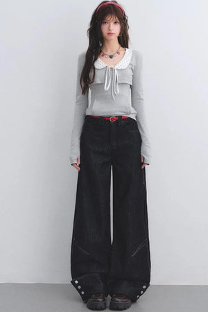 Lyocell Red Belted Pants