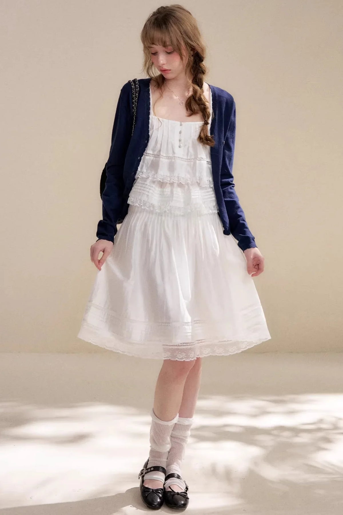 Lyocell Ruffled Lace Top Skirt Set-Up