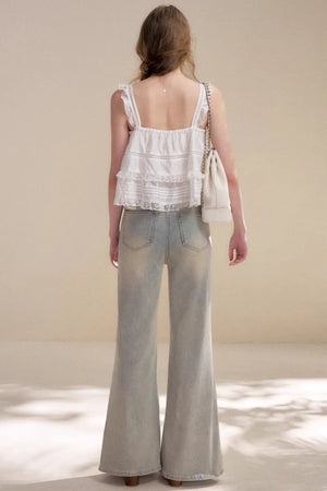 Lyocell Ruffled Lace Top Skirt Set-Up