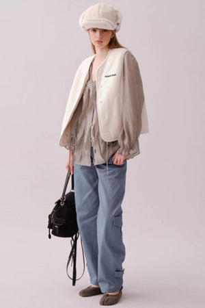 Lyocell Ruffled V-Neck Top