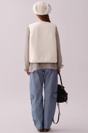 Lyocell Ruffled V-Neck Top