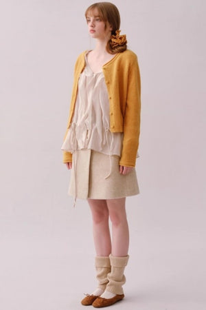 Lyocell Ruffled V-Neck Top
