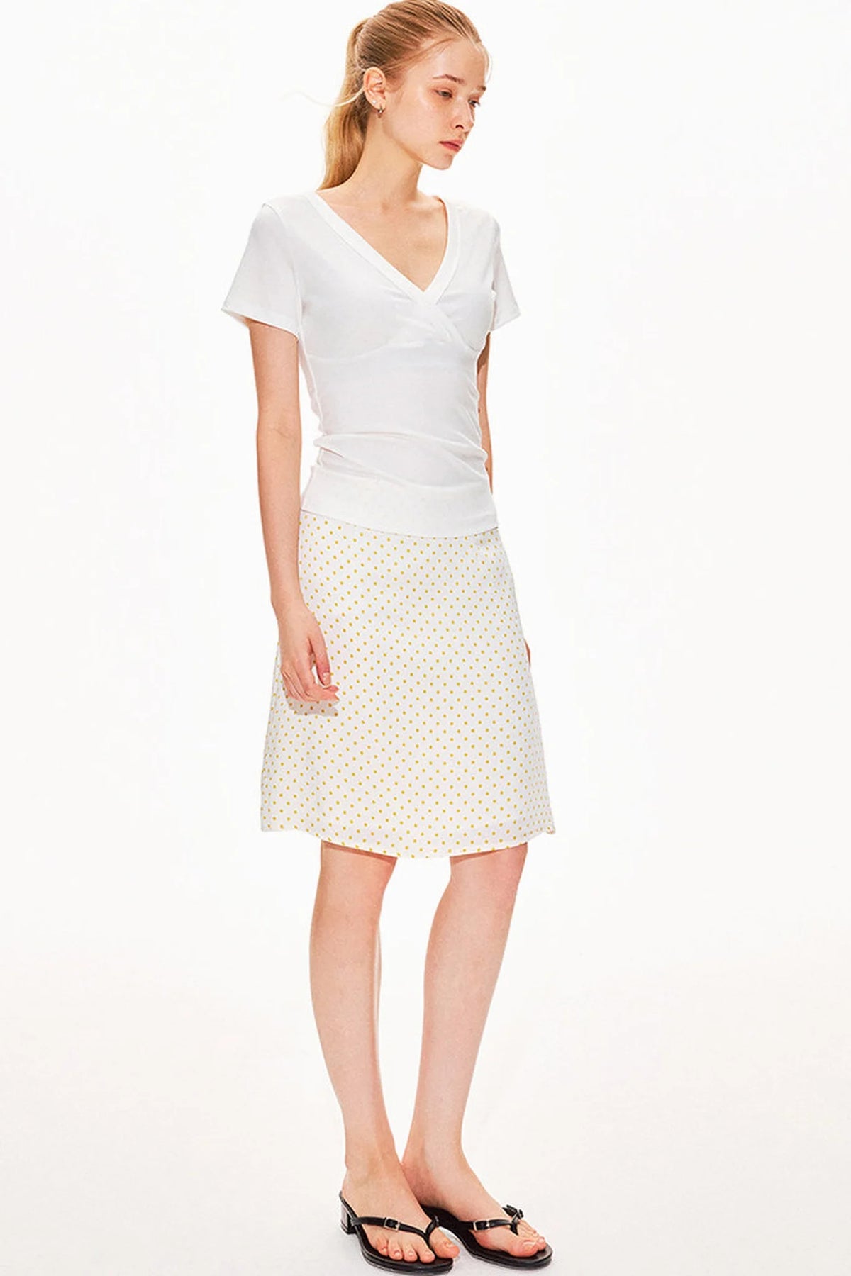 Lyocell Slim-Fit V-Neck Top
