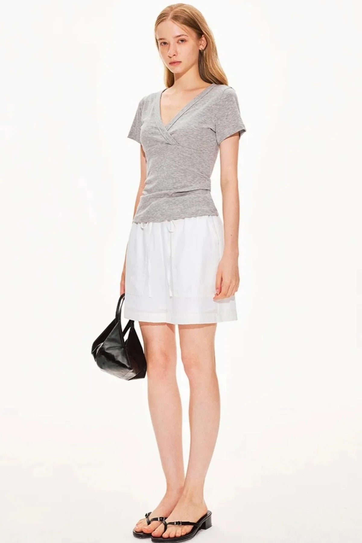 Lyocell Slim-Fit V-Neck Top