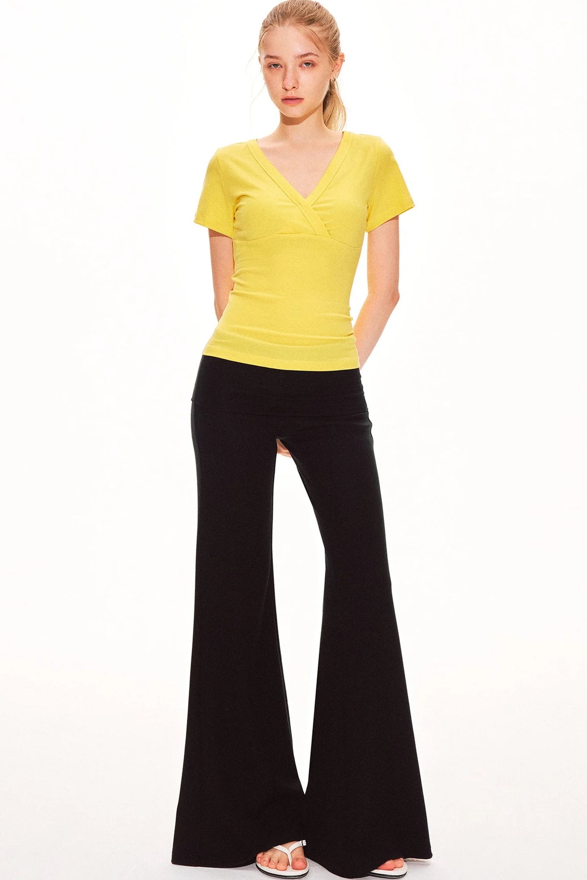 Lyocell Slim-Fit V-Neck Top