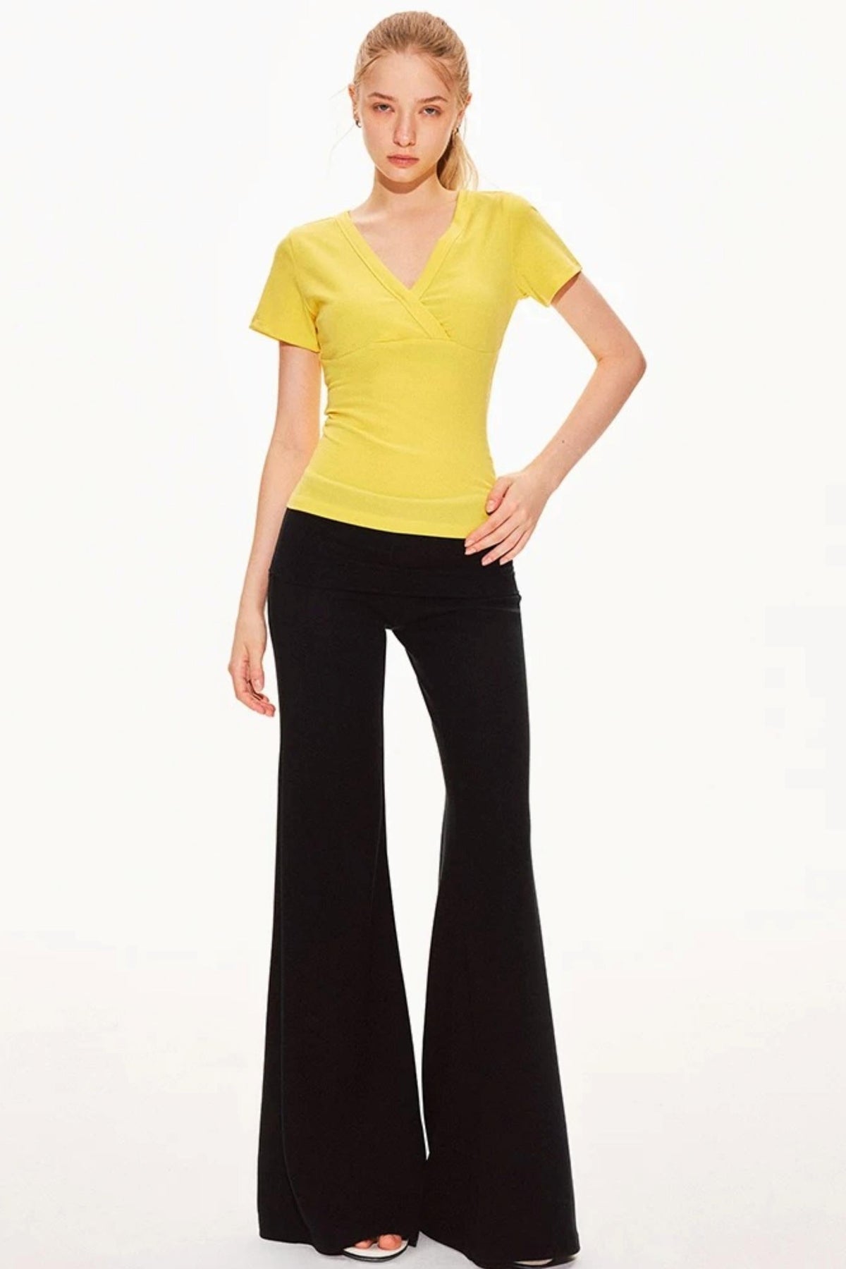 Lyocell Slim-Fit V-Neck Top