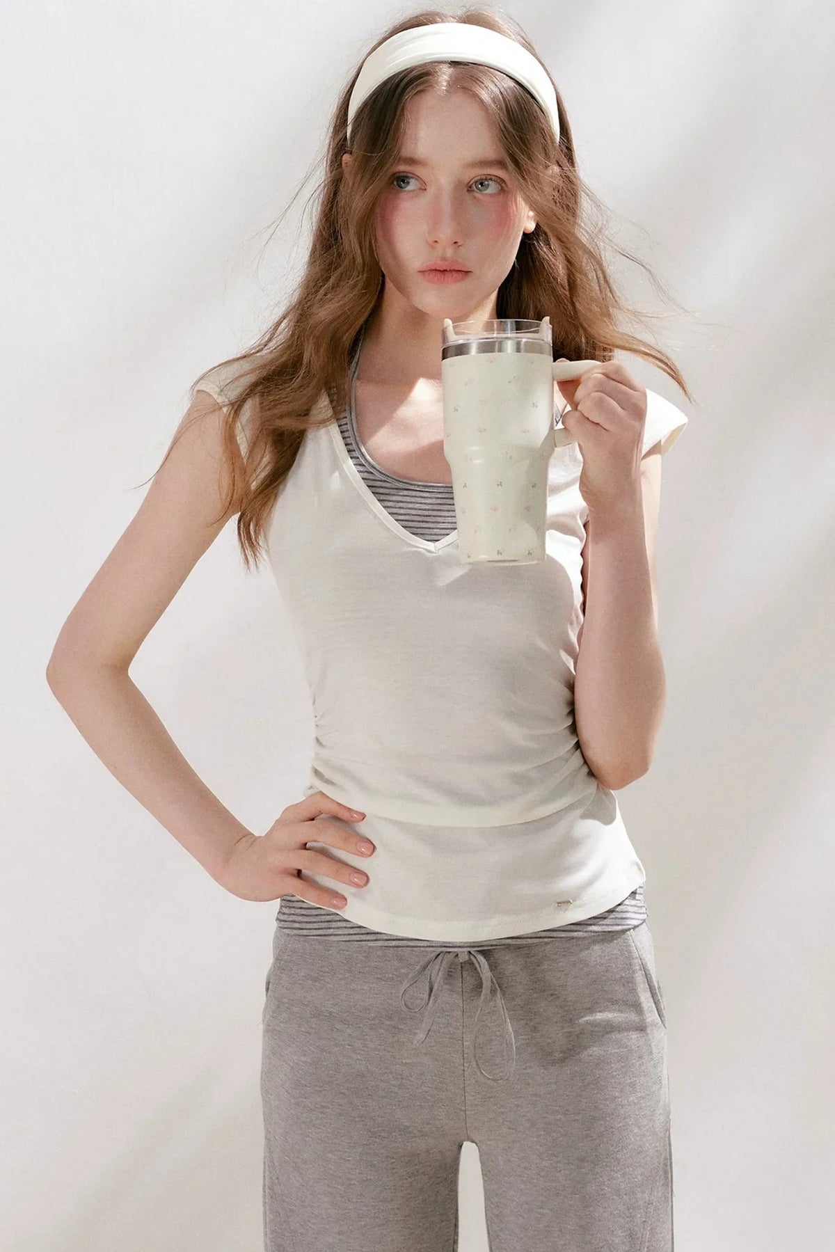 Lyocell Striped Halter Top Set-Up