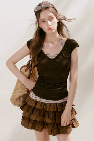 Lyocell Striped Halter Top Set-Up
