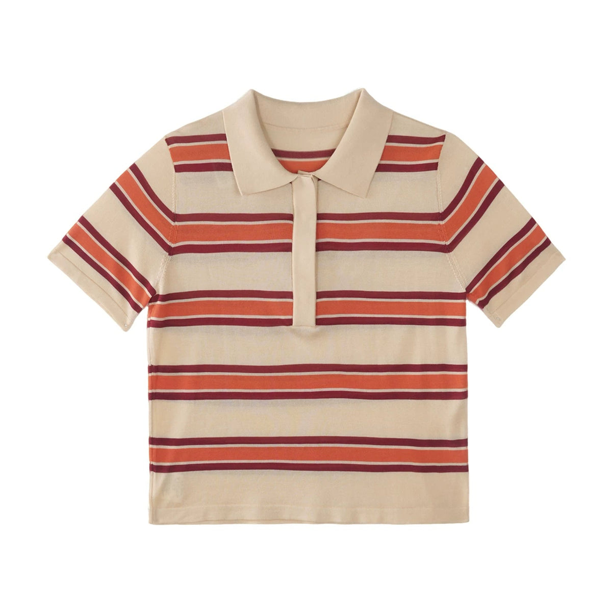 Lyocell Striped Polo Top