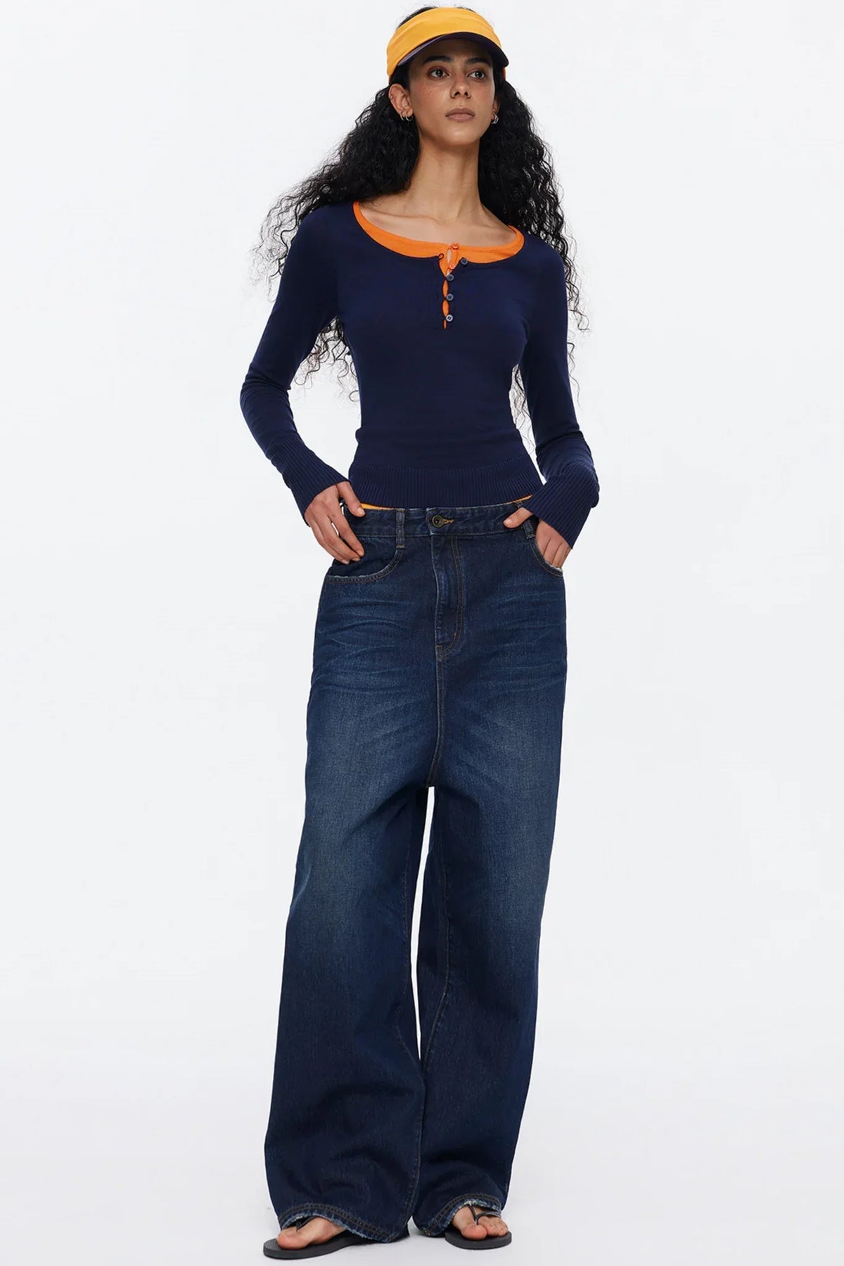 Lyocell Tencel Color-Blocked Sweater