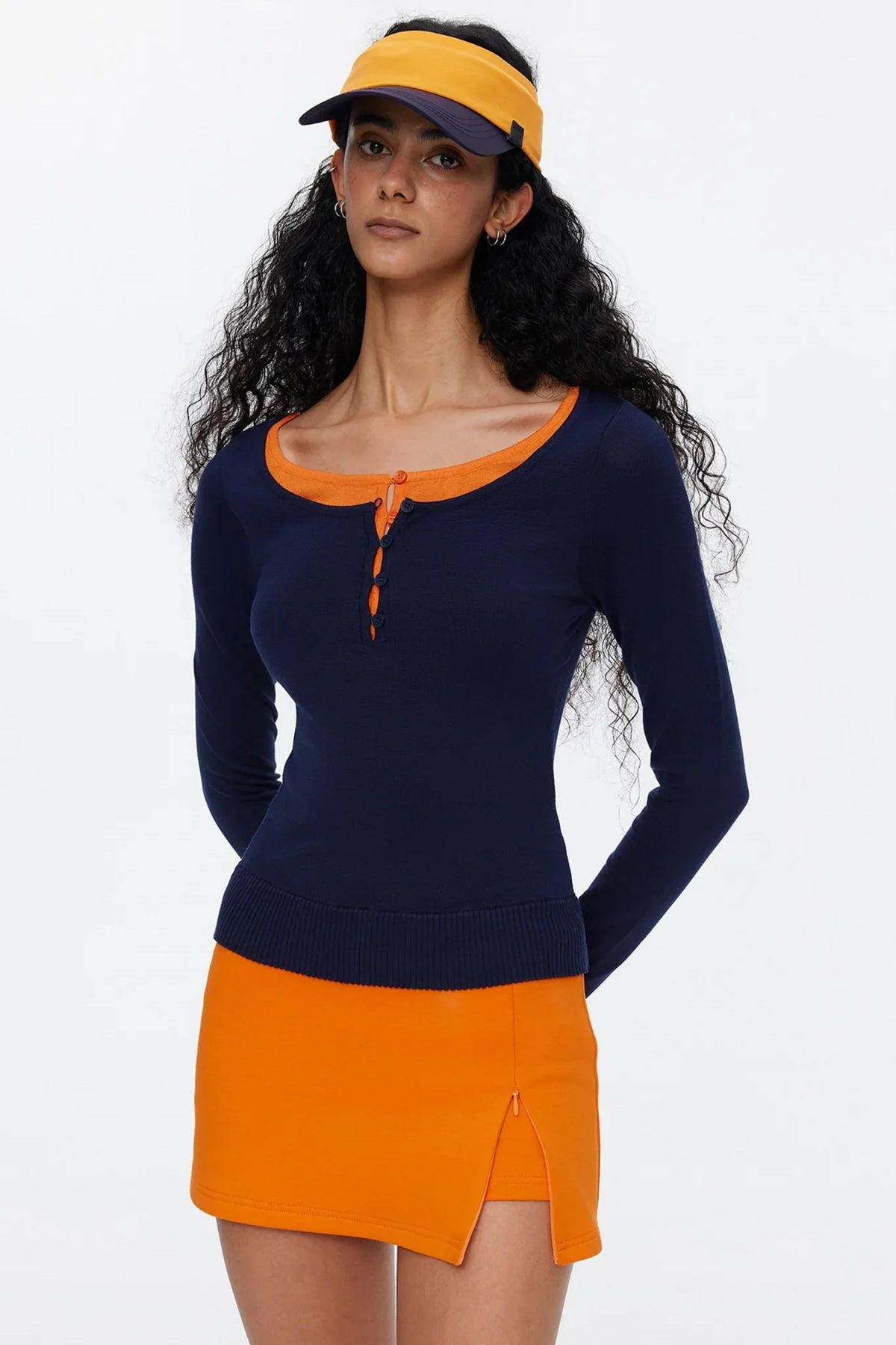 Lyocell Tencel Color-Blocked Sweater