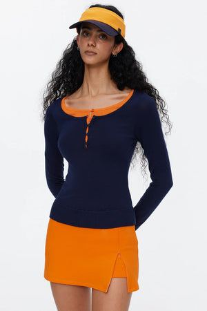 Lyocell Tencel Color-Blocked Sweater