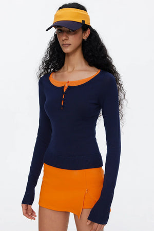 Lyocell Tencel Color-Blocked Sweater
