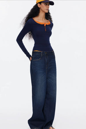 Lyocell Tencel Color-Blocked Sweater