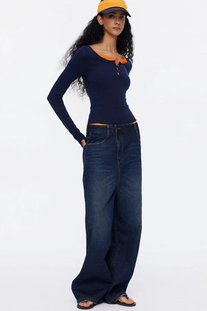 Lyocell Tencel Color-Blocked Sweater